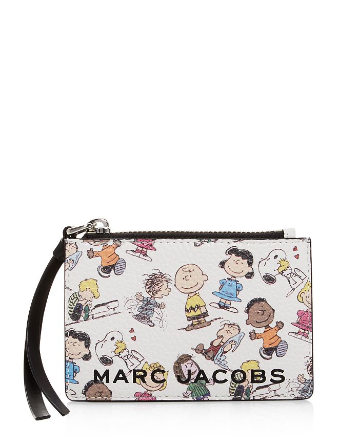 MARC JACOBS The Box Peanuts Leather Top Zip Wallet | Bloomingdale's