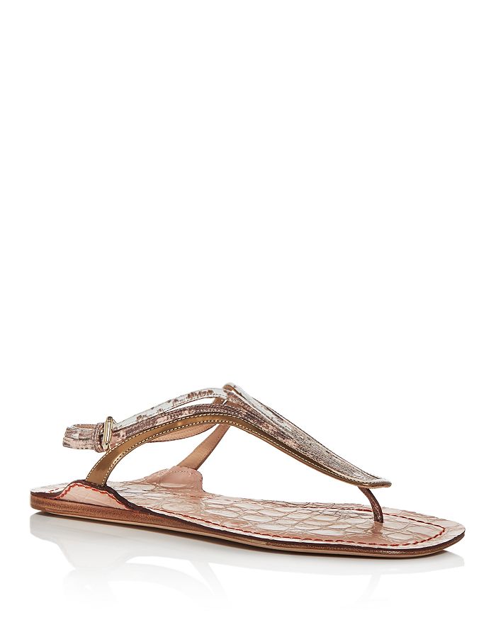 Chloé Women's Carla Mixed Pattern Slingback Thong Sandals In Misty Rose