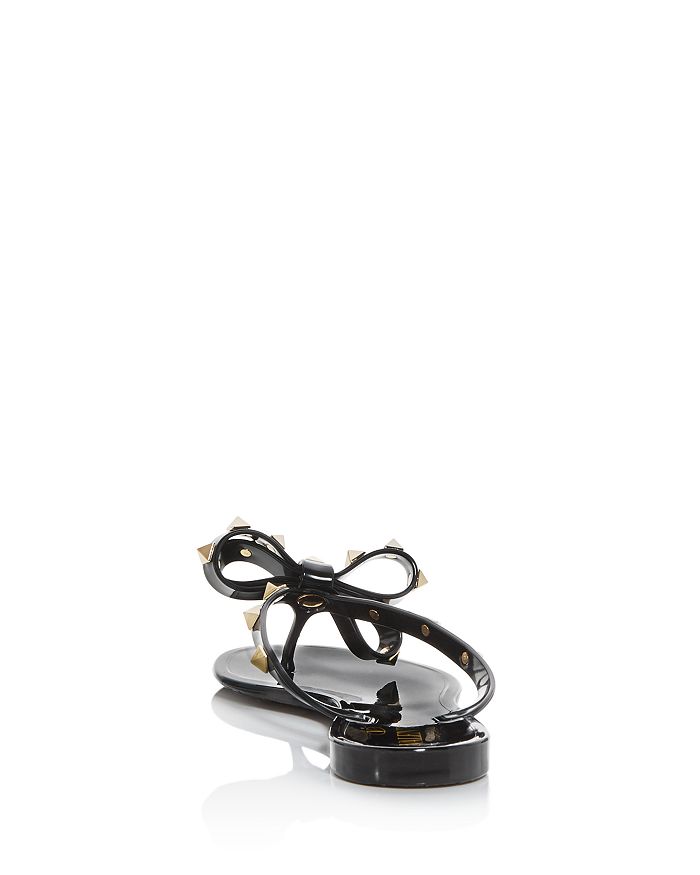Shop Valentino Women's Summer Rockstud Pvc Thong Sandals In Black