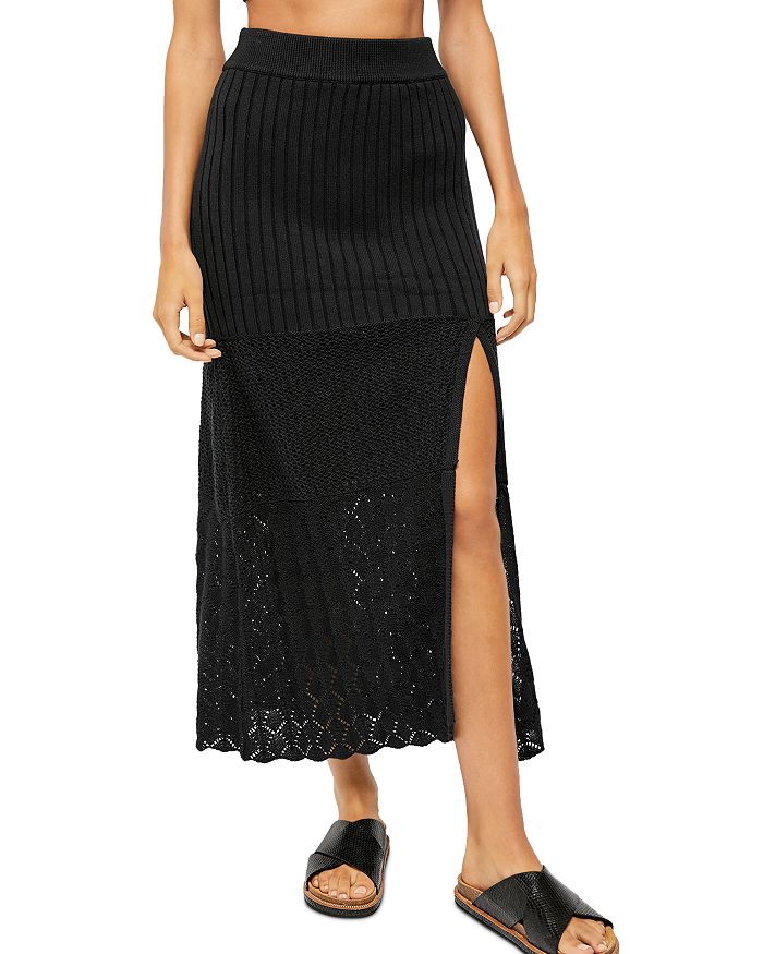 Free People Bari Crocheted Front-Slit Skirt | Bloomingdale's