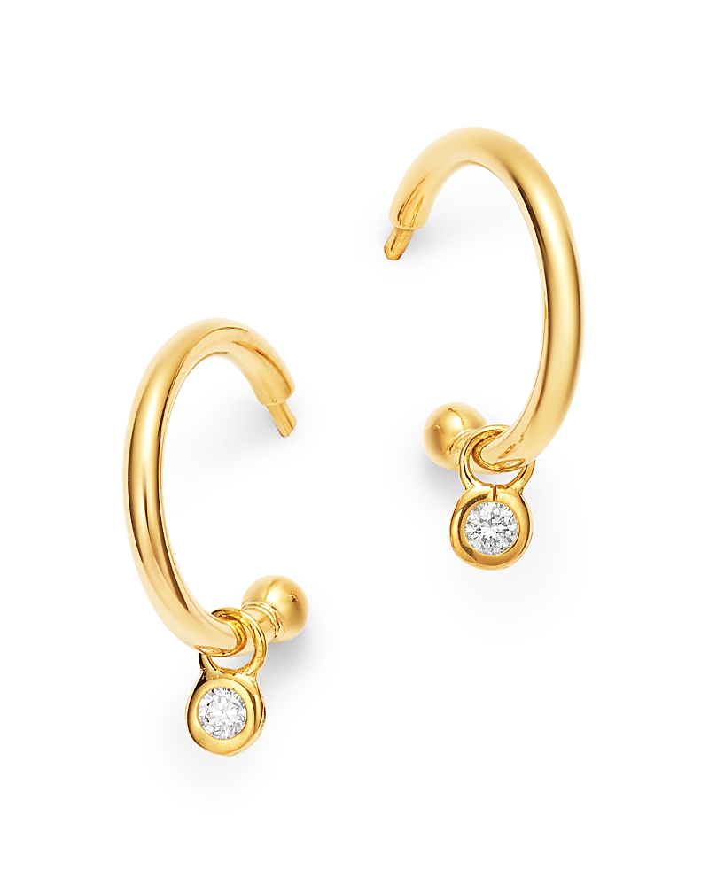 Bloomingdale's Fine Collection Diamond Drop Huggie Hoop Earrings in 14K Yellow Gold