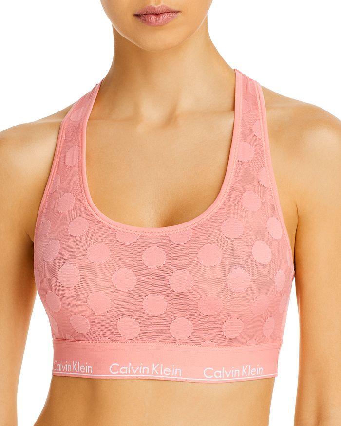 Calvin Klein Pink Modern Cotton Unlined Sheer Dot Bralette
