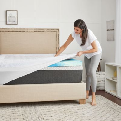  3+1 Memory Foam Mattress Topper with Fiber Fill Cover