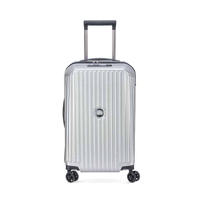 Delsey Delseny Securitime International Expandable Carry-on Spinner Suitcase In Silver