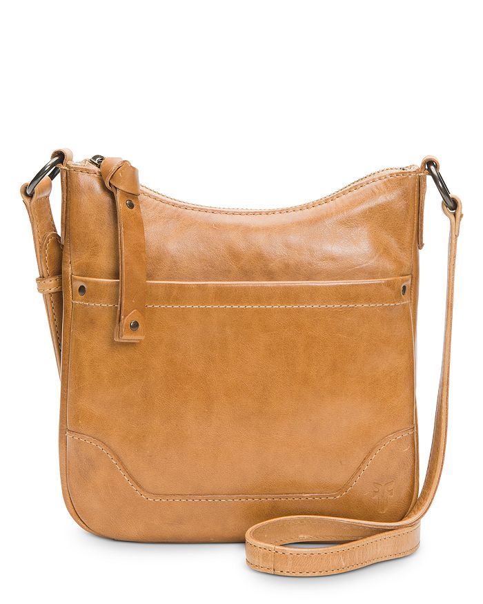 Frye Melissa Medium Leather Wallet Crossbody In Beige/brass