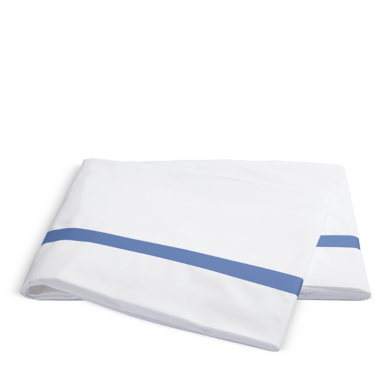 Matouk Lowell 600 Thread Count Flat Sheet In Azure Blue
