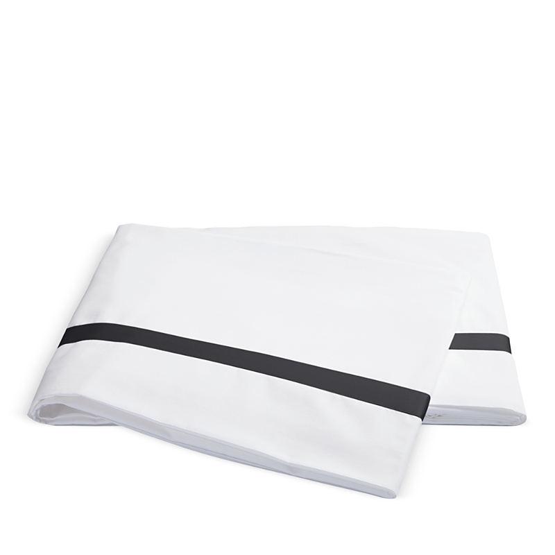 Matouk Lowell Flat Sheet, Full/queen In Charcoal