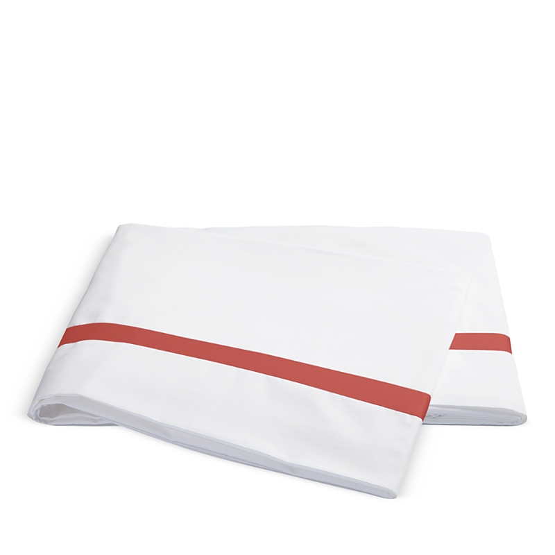 Matouk Lowell Flat Sheet, Full/queen In Coral