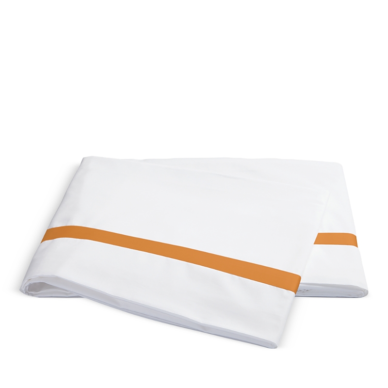 Matouk Lowell Flat Sheet, King In Tangerine