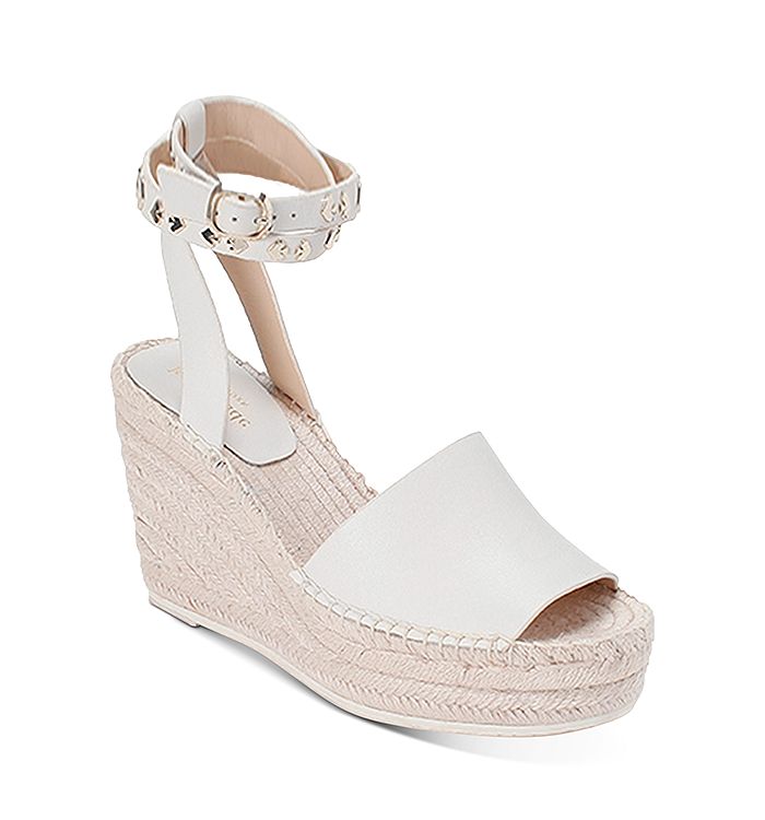 Kate Spade Frenchy Ankle Strap Espadrille Wedge Sandal In White | ModeSens