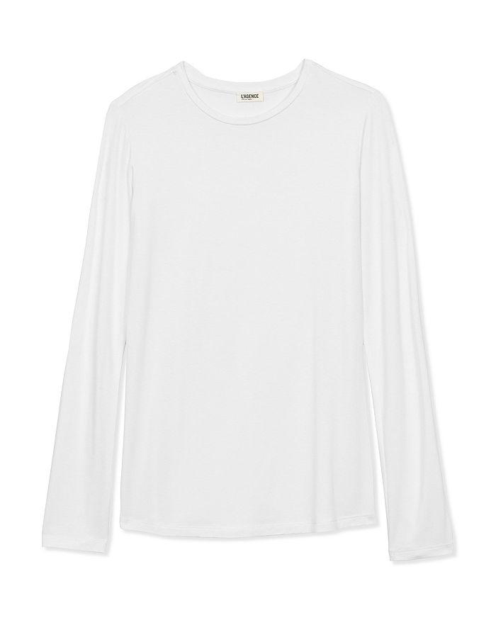 Shop L Agence L'agence Tess Long-sleeve Tee In White