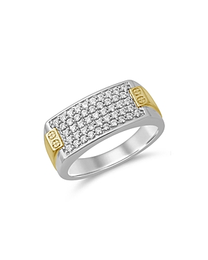 Bloomingdale's Men's Diamond Two Tone Square Cluster Ring in 14K Yellow Gold & White Gold, 0.75 ct. 