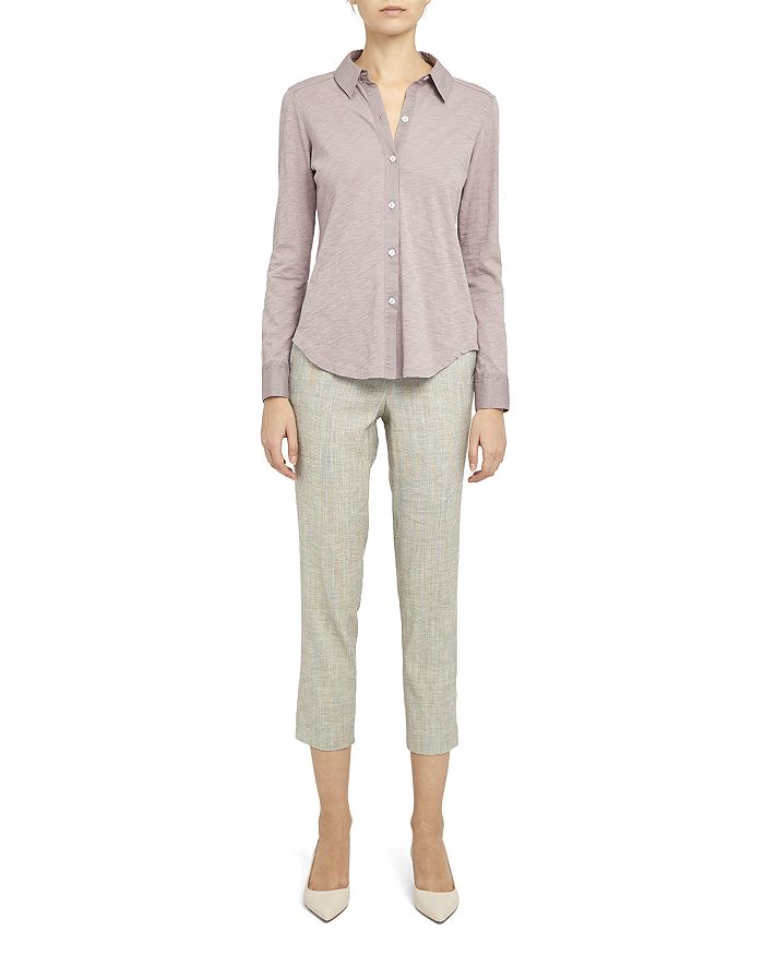 Theory Organic Cotton Shirt In Dusty Lavender