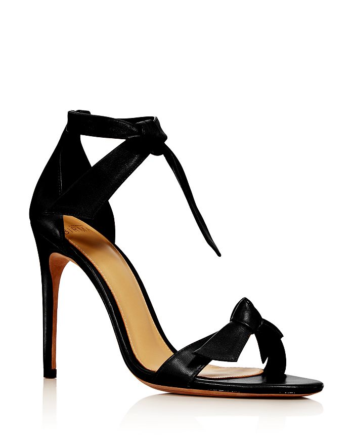 Alexandre Birman Clarita Double Bow Black Leather Sandals
