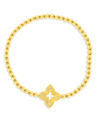 Roberto Coin - 18K Yellow Gold Venetian Princess Diamond Small Flower Bracelet