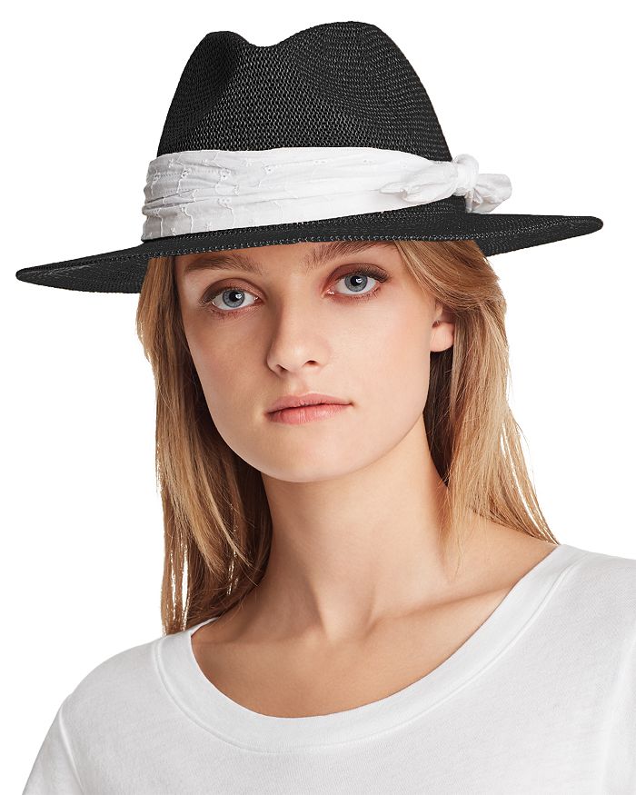 August Hat Company Eyelet Band Panama Fedora In Black
