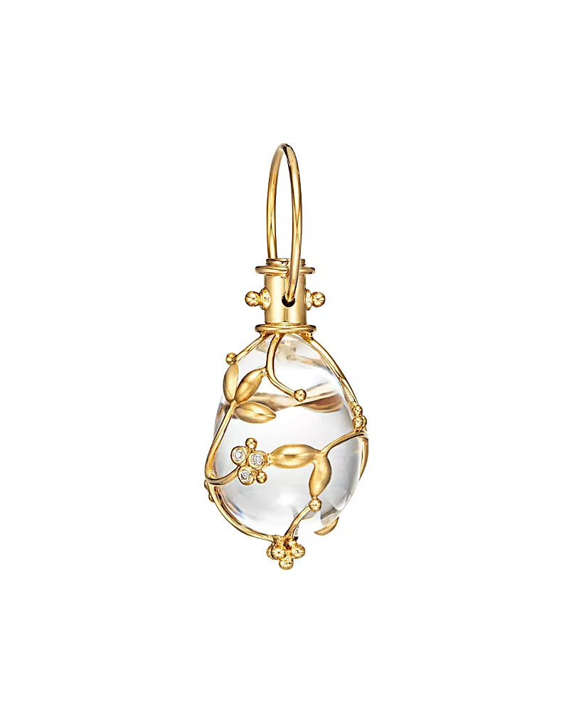Temple St. Clair Crystal And Diamond Vine Pendant Set in 18K Yellow Gold