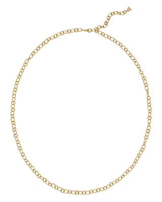 18K Yellow Gold Classic Ribbon Chain Necklace, 24"