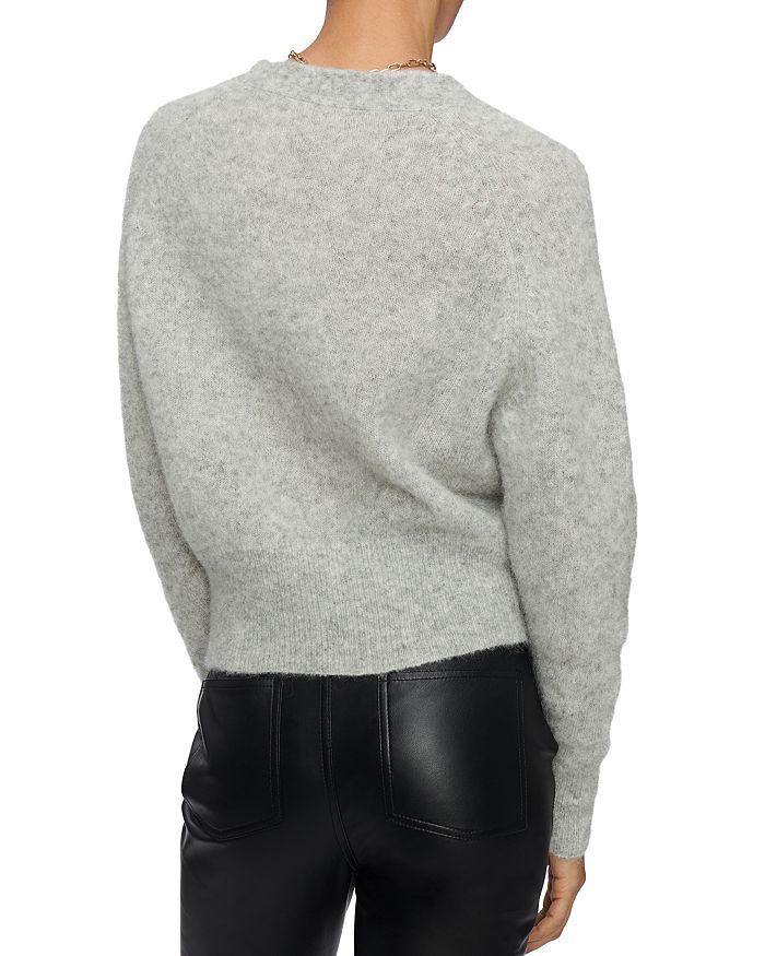 Anine Bing Mason Cropped Mohair blend Cardigan In Grey ModeSens