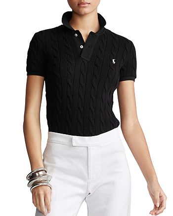 Ralph Lauren Cable-Knit Polo Shirt | Bloomingdale's