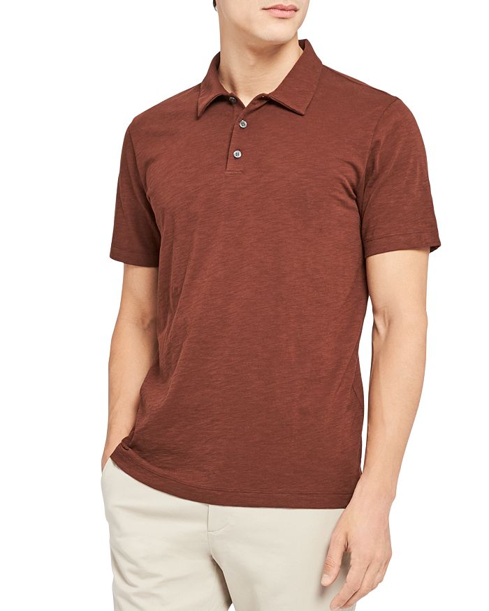 Theory Bron Regular Fit Polo Shirt In Pimento