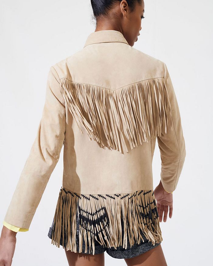 MAJE BASTERY LEATHER SHIRT JACKET