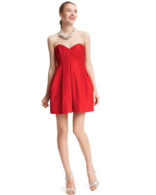 jill stuart cocktail dress Bloomingdale's Jill Stuart Short Strapless Taffeta Party Dress, Hue Diamond  Openwork Tights, Aqua Cluster Necklace with Baubles and Joan & David  "Flipp" Platform Pumps
