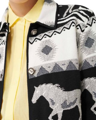Maje Gapi Horse Print Jacquard Jacket | Bloomingdale's Maje Gapi Horse Print Jacquard Jacket | Bloomingdale's