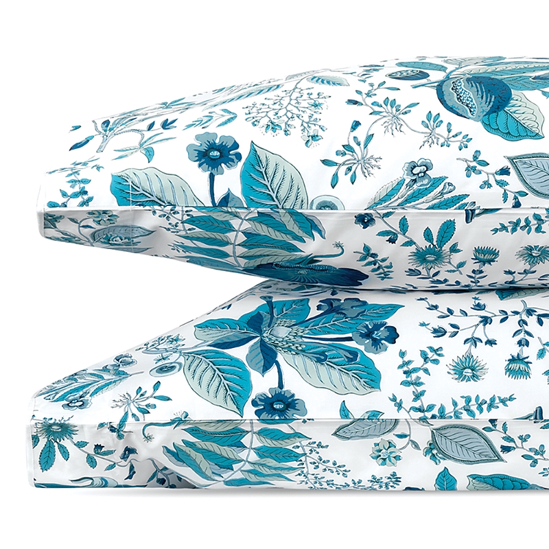 Matouk Pomegranate Set Of 2 500 Thread Count Pillowcases In Prussian Blue