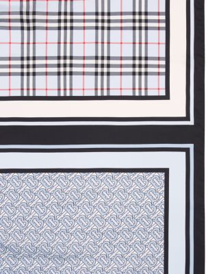 Burberry Monogram, Icon Stripe & Check Print Silk Scarf