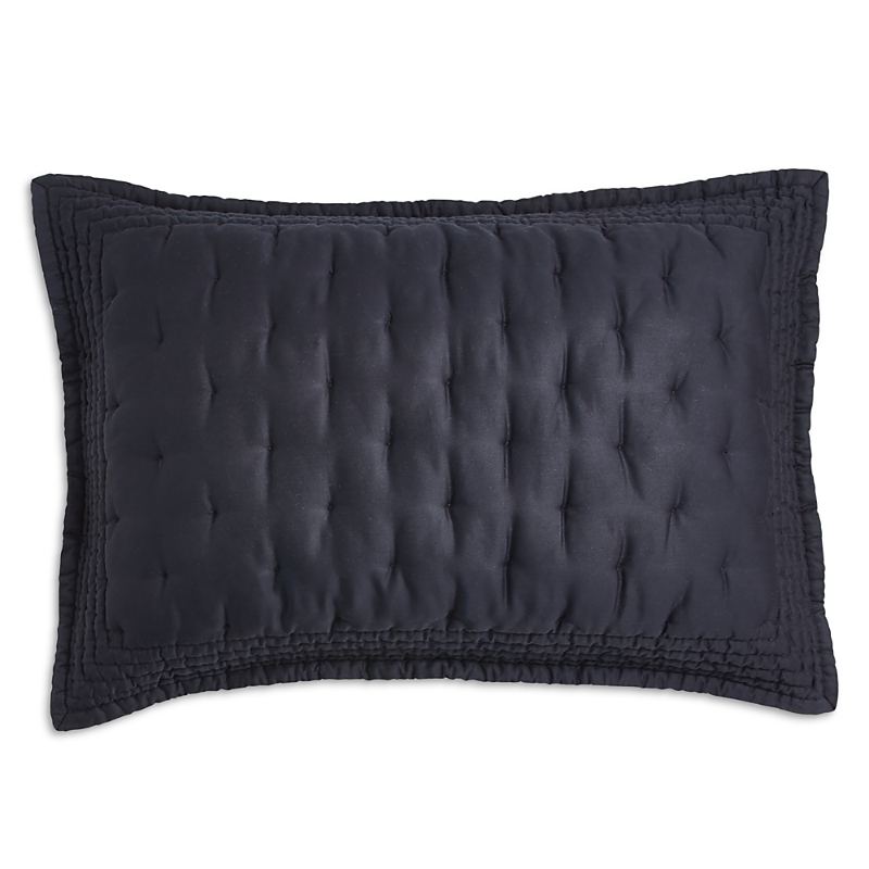 Donna Karan Essential Lyocell & Silk Tack Stitch Sham In Black