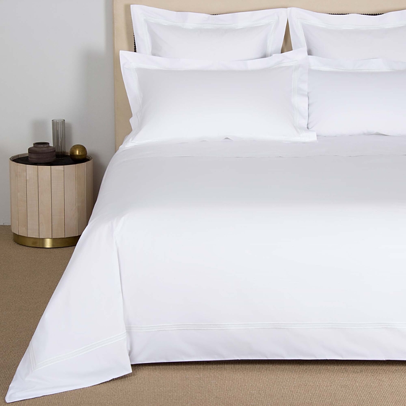 Frette Triplo Popeline Duvet Cover, King In White/milk