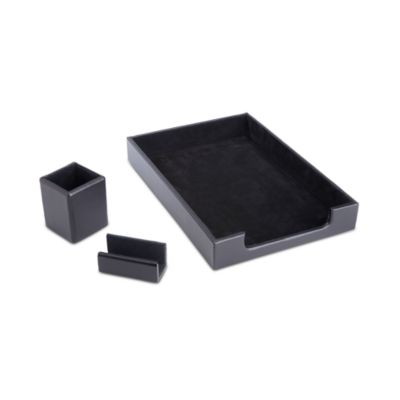 3 Pc. Suede Lined Executive Desk Accessory Set