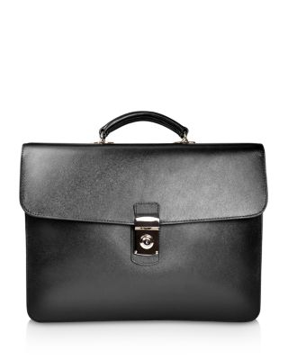 Single Gusset Leather Briefcase 