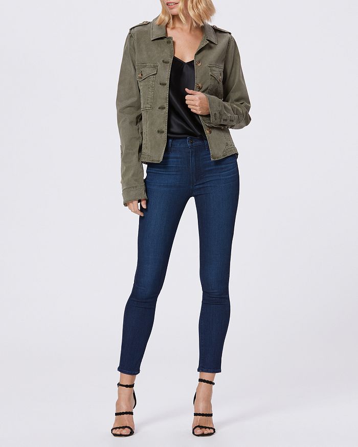 Shop Paige Pacey Collared Jacket In Vintage Ivy Green