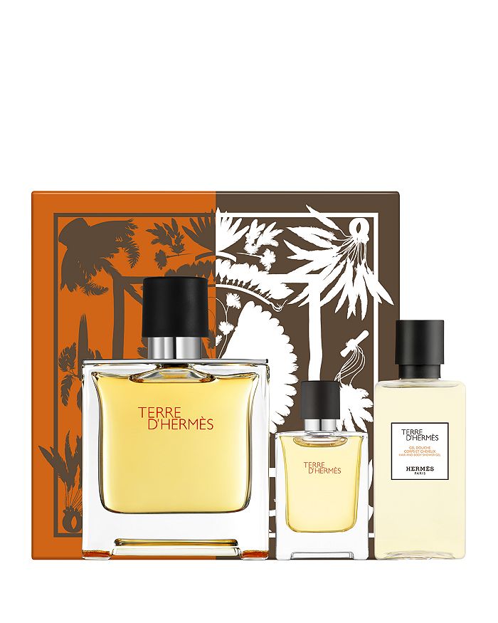Pre-owned Hermes Terre D' Pure Perfume 3 Piece Gift Set