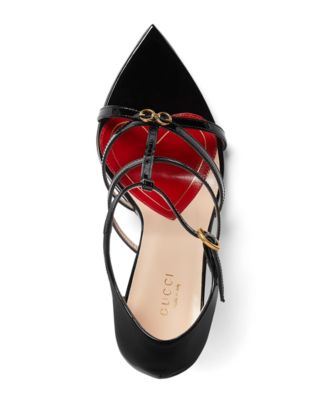 サンダル・ミュール Jerry Patent Leather Cage Sandals Gucci Jerry Patent Leather Cage Sandals - Runway Catalog