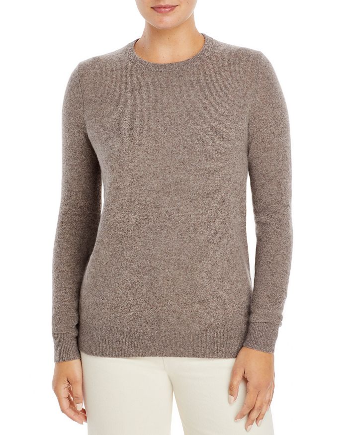 C By Bloomingdale's Crewneck Cashmere Sweater - 100% Exclusive In Heather Rye & Sesame Twist