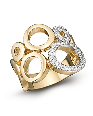 Circular 14K Yellow Gold and Diamond Ring, 0.25 ct. t.w.