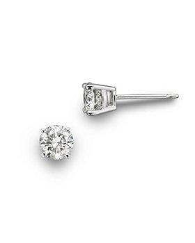 Bloomingdale's - Colorless Certified Round Diamond Stud Earring in 18K White Gold, 1.50 ct. t.w. - 100% Exclusive
