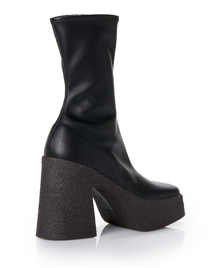 Shop Stella Mccartney Women's Block Heel Platform Booties In Black