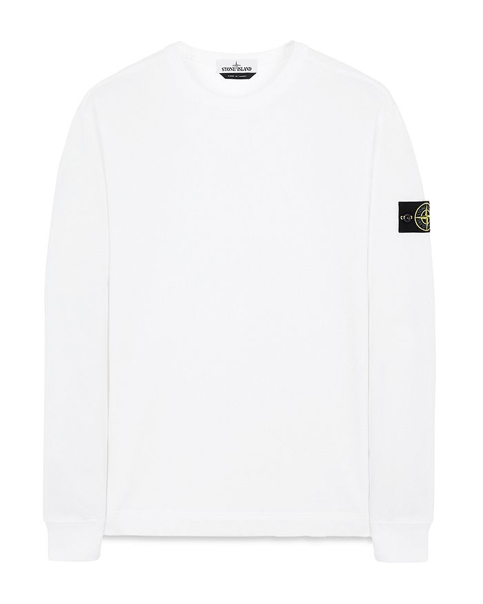 Stone Island Cotton Blend Crew-neck Sweater In White