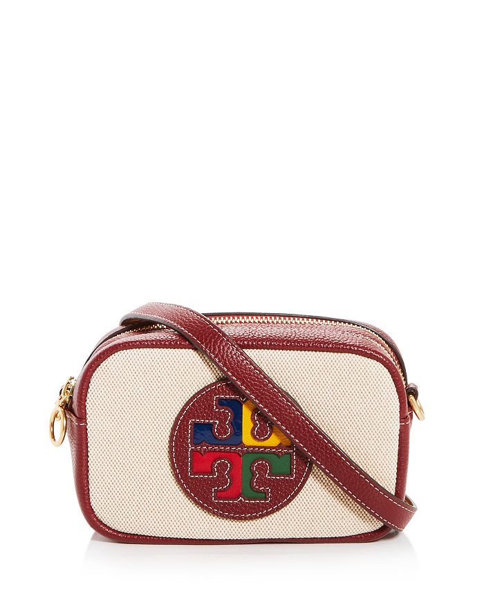 Tory Burch Perry Color Block Canvas & Leather Mini Crossbody ...