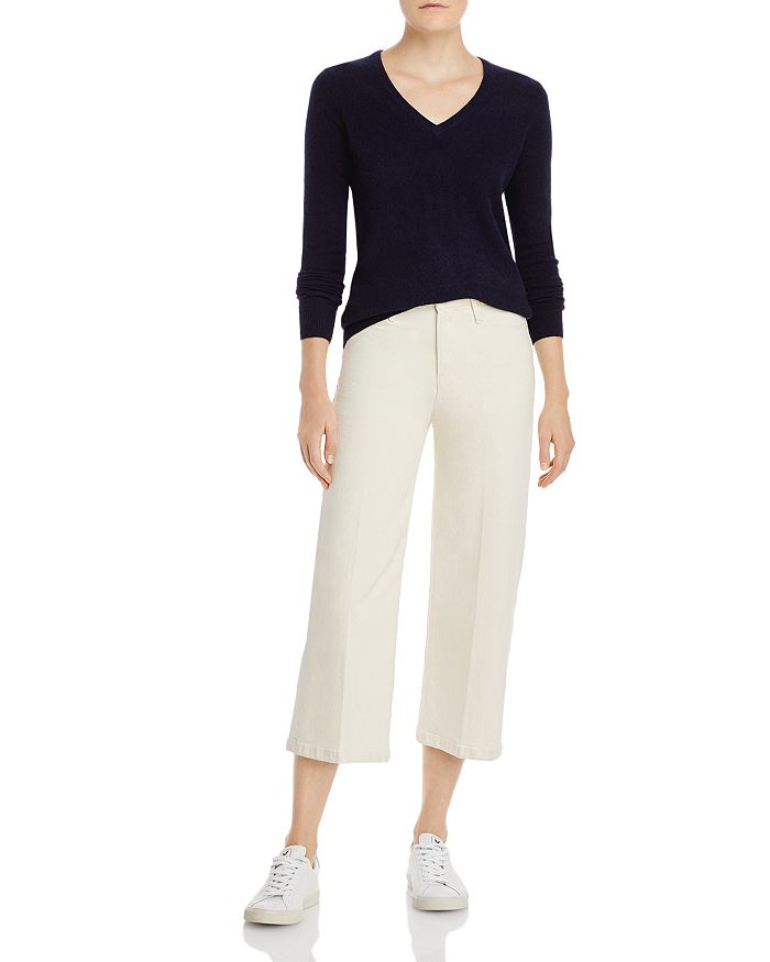Shop C By Bloomingdale's V-neck Cashmere Sweater - 100% Exclusive In Navy