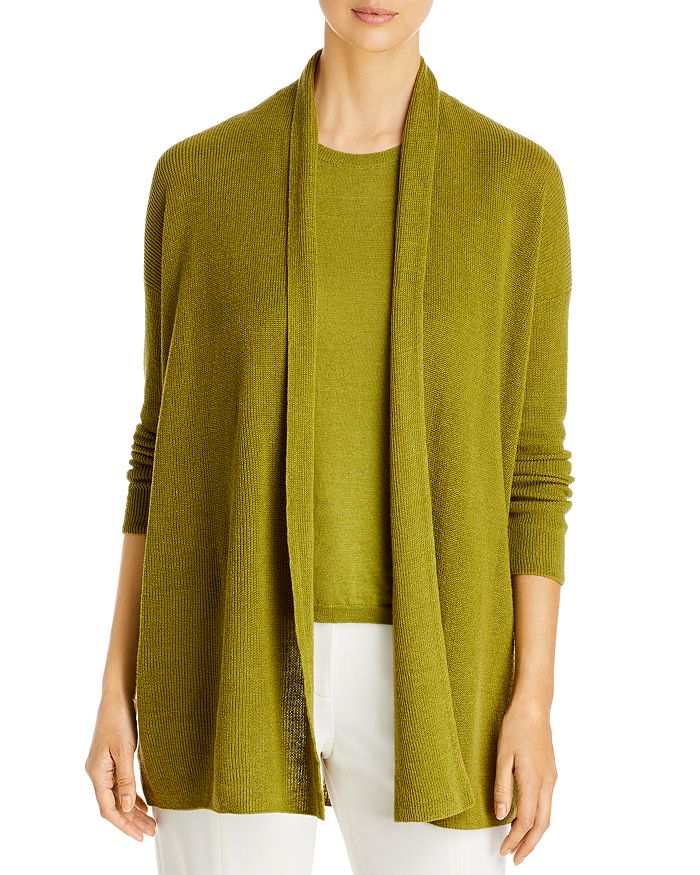 Eileen Fisher Open Front Organic Linen Cotton Cardigan