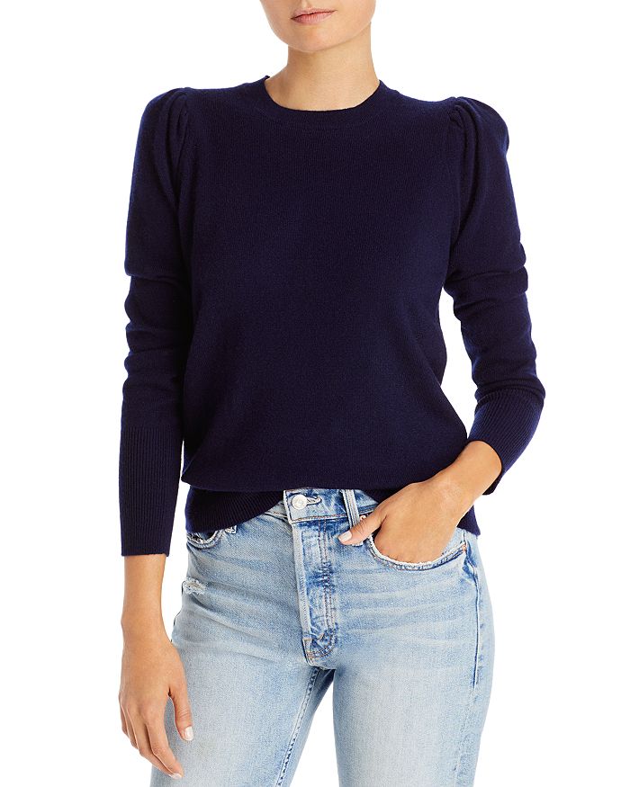 Aqua Cashmere Puff-sleeve Cashmere Sweater - 100% Exclusive In Peacoat
