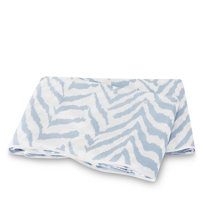 Matouk Quincy Flat Sheet, Full/queen In Hazy Blue