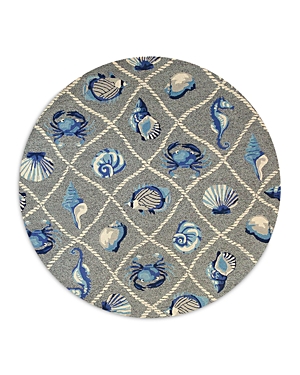 Kas Harbor Seaside Round Area Rug, 7'6 X 7'6 In Gray