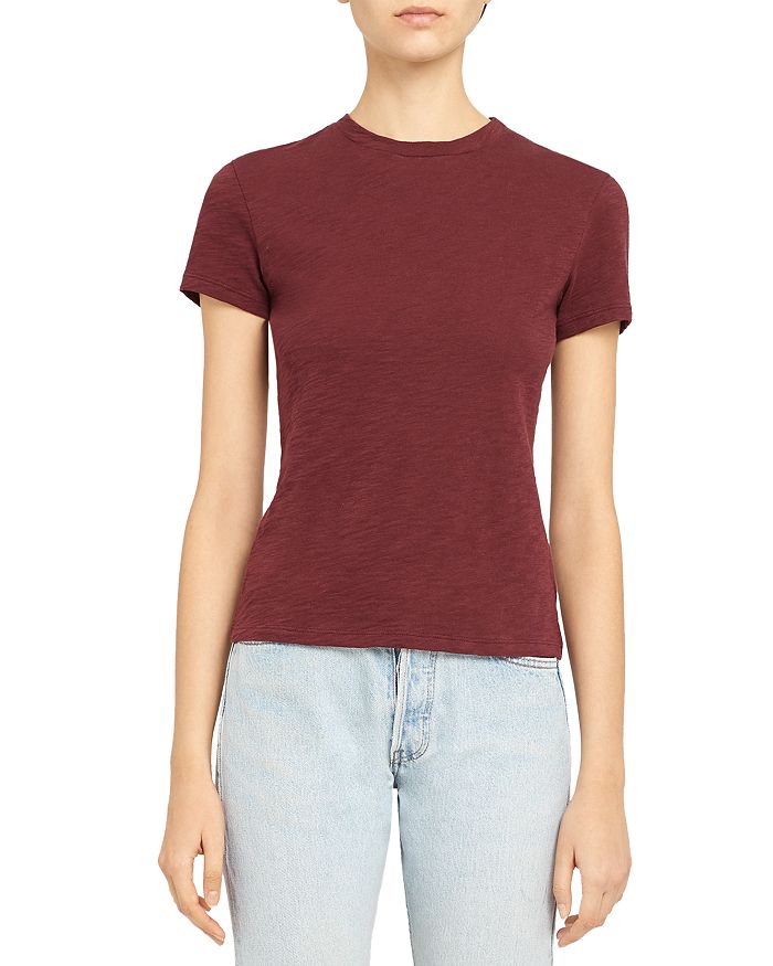 Theory Apex Tiny Tee In Bordeaux