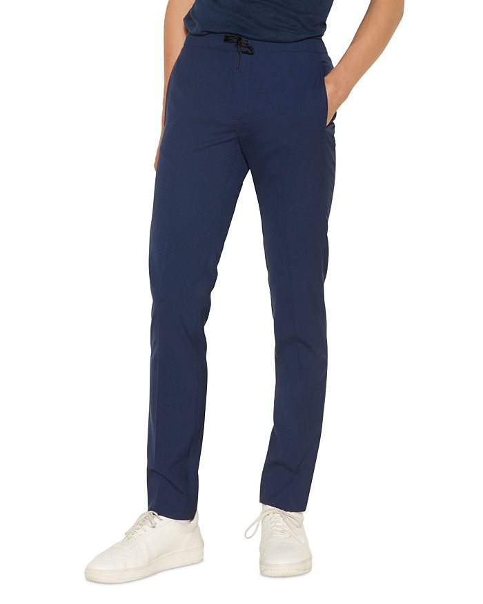 Sandro Alpha Tapered Drawstring Pants In Blue